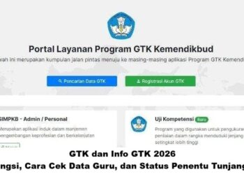 GTK dan Info GTK 2026: Fungsi, Cara Cek Data Guru, dan Status Penentu Tunjangan