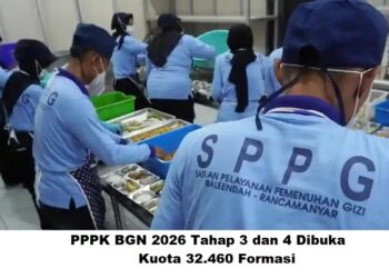 PPPK BGN 2026 Tahap 3 dan 4 Dibuka, Kuota 32.460 Formasi