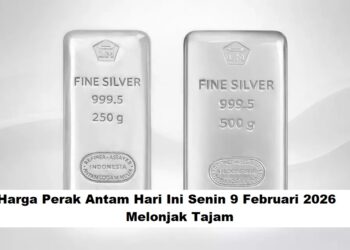 Harga Perak Antam Hari Ini Senin 9 Februari 2026 Melonjak Tajam