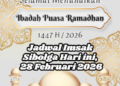 Jadwal Imsak Sibolga Hari ini, 28 Februari 2026