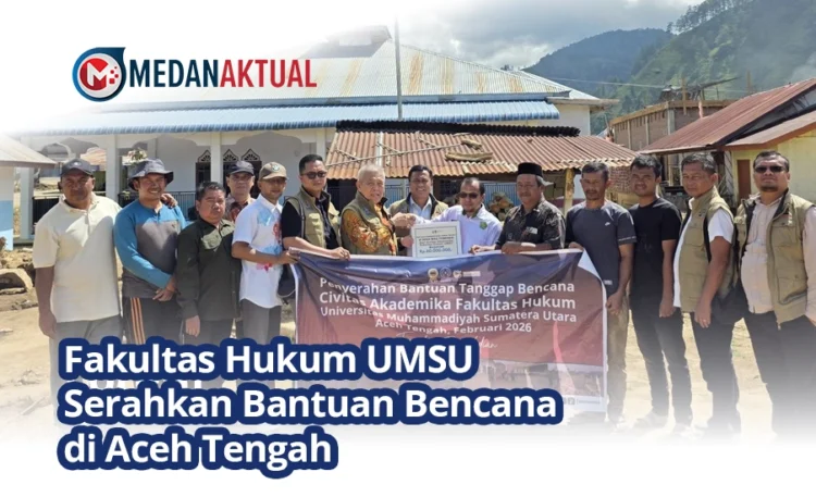 Fakultas Hukum UMSU Serahkan Bantuan Bencana di Aceh Tengah