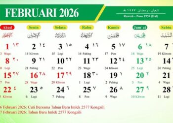 Jadwal Libur Bulan Februari 2026: Tanggal Merah, Cuti Bersama, dan Libur Sekolah