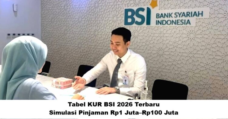 Tabel KUR BSI 2026 Terbaru: Simulasi Pinjaman Rp1 Juta–Rp100 Juta