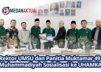 Rektor UMSU dan Panitia Muktamar 49 Muhammadiyah Sosialisasi ke UHAMKA