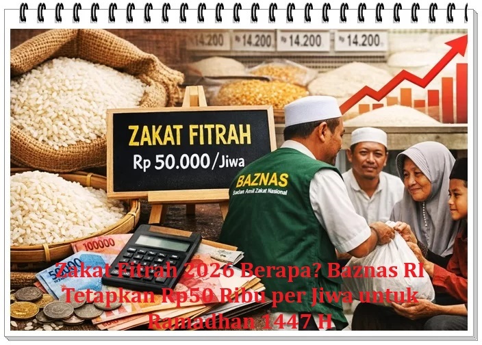 Zakat Fitrah 2026 Berapa? Baznas RI Tetapkan Rp50 Ribu per Jiwa untuk Ramadhan 1447 H