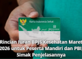 Rincian Iuran BPJS Kesehatan Maret 2026 untuk Peserta Mandiri dan PBI, Simak Penjelasannya