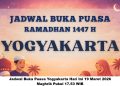 Jadwal Buka Puasa Yogyakarta Hari Ini 19 Maret 2026, Maghrib Pukul 17.53 WIB
