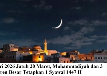 Idulfitri 2026 Jatuh 20 Maret, Muhammadiyah dan 3 Pesantren Besar Tetapkan 1 Syawal 1447 H
