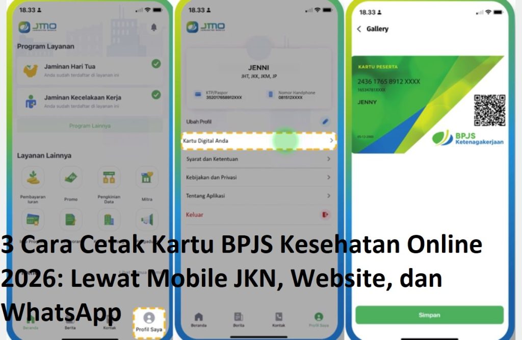 3 Cara Cetak Kartu BPJS Kesehatan Online 2026: Lewat Mobile JKN, Website, dan WhatsApp