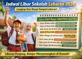 Jadwal Libur Sekolah Lebaran 2026 Resmi: Mulai 16 Maret, Siswa Libur Hingga 29 Maret