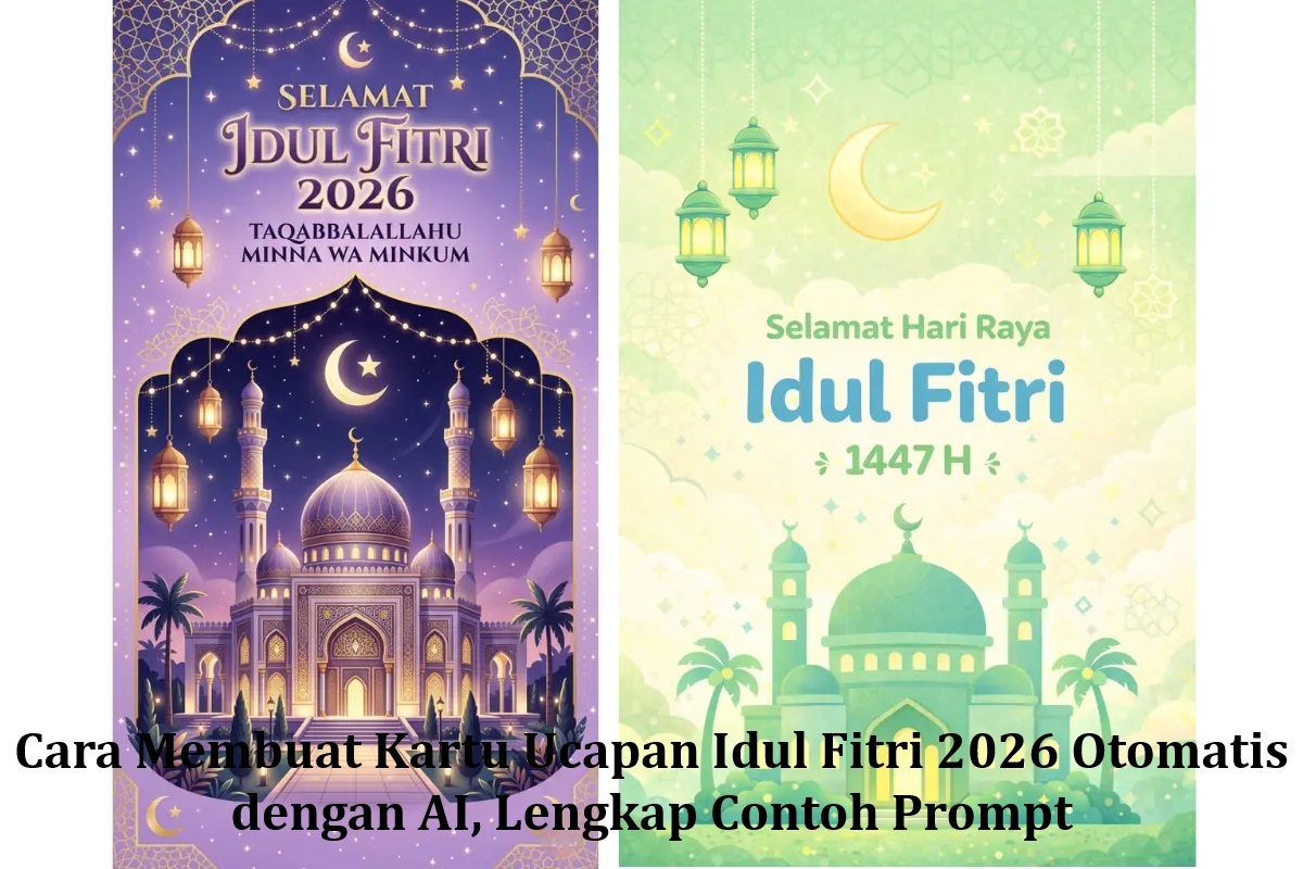 Cara Membuat Kartu Ucapan Idul Fitri 2026 Otomatis dengan AI, Lengkap Contoh Prompt