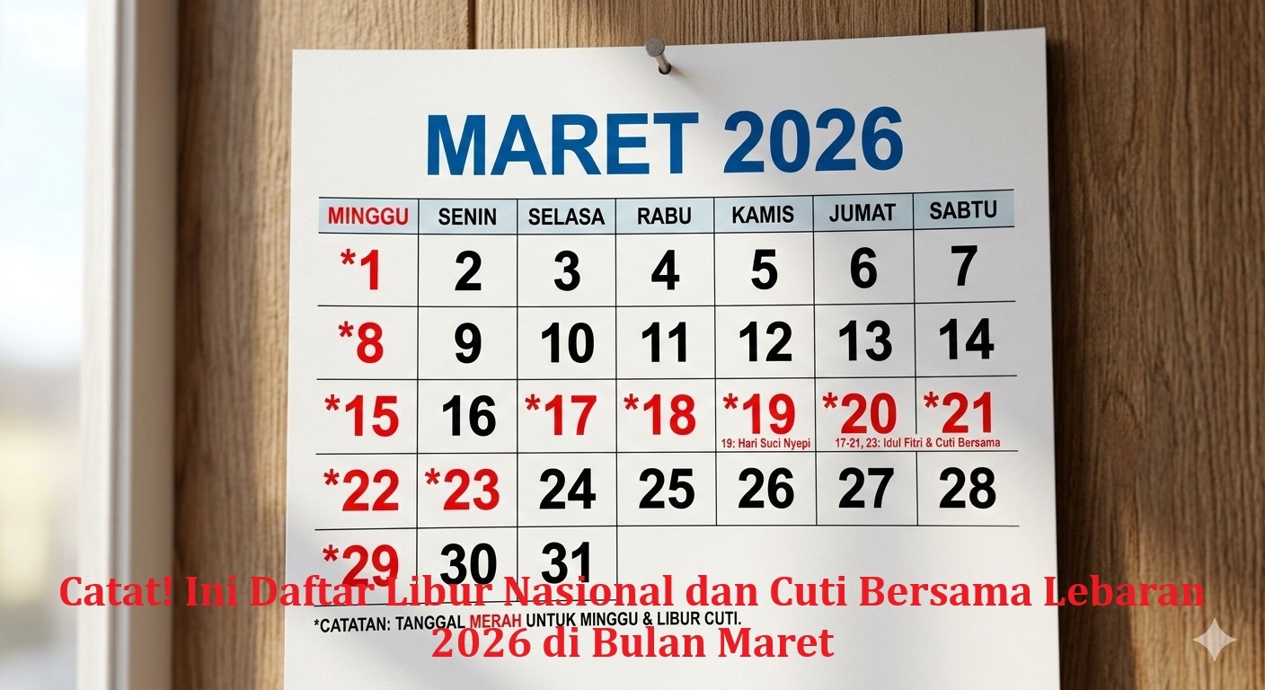 Catat! Ini Daftar Libur Nasional dan Cuti Bersama Lebaran 2026 di Bulan Maret