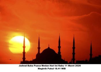 Jadwal Buka Puasa Medan Hari Ini Rabu 11 Maret 2026, Maghrib Pukul 18.41 WIB