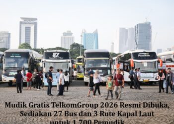 Mudik Gratis TelkomGroup 2026 Resmi Dibuka, Sediakan 27 Bus dan 3 Rute Kapal Laut untuk 1.700 Pemudik