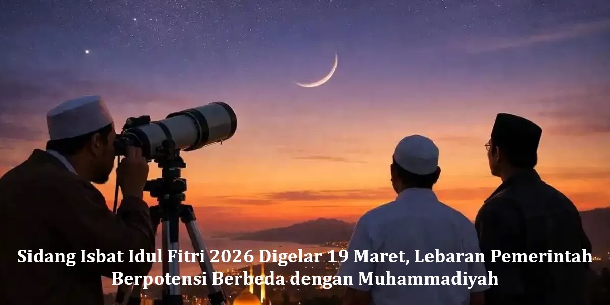 Sidang Isbat Idul Fitri 2026 Digelar 19 Maret, Lebaran Pemerintah Berpotensi Berbeda dengan Muhammadiyah