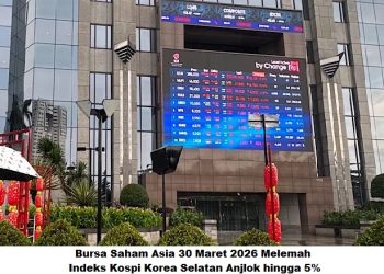 Bursa Saham Asia 30 Maret 2026 Melemah: Indeks Kospi Korea Selatan Anjlok hingga 5%