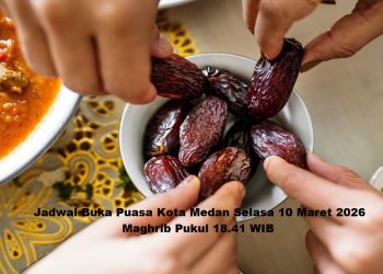 Jadwal Buka Puasa Kota Medan Selasa 10 Maret 2026, Maghrib Pukul 18.41 WIB