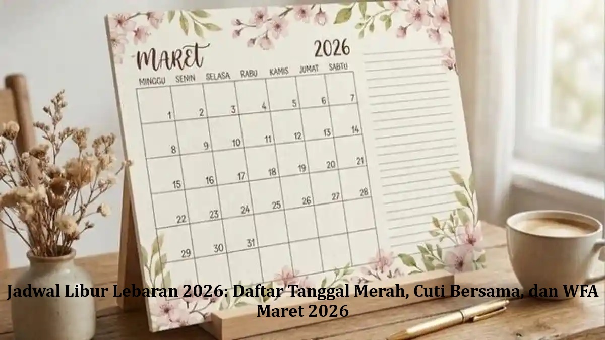 Jadwal Libur Lebaran 2026: Daftar Tanggal Merah, Cuti Bersama, dan WFA Maret 2026