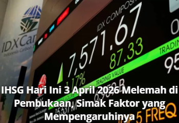 IHSG 2 April 2026 Melemah di Pembukaan, Simak Faktor yang Mempengaruhinya