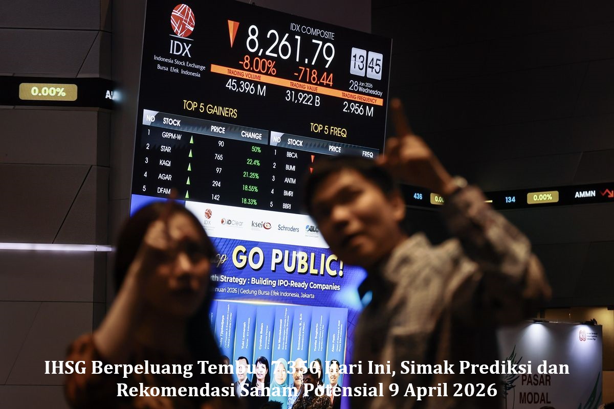 IHSG Berpeluang Tembus 7.350 Hari Ini, Simak Prediksi dan Rekomendasi Saham Potensial 9 April 2026