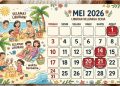 Kalender Mei 2026: Daftar Libur Nasional, Cuti Bersama, dan 3 Long Weekend