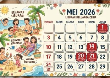 Kalender Mei 2026: Daftar Libur Nasional, Cuti Bersama, dan 3 Long Weekend