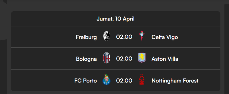 Link Streaming Europa League 2026, Jumat 10 April