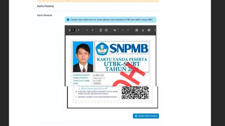 Jadwal Unduh Kartu Peserta UTBK SNBT 2026 dan Cara Download Resminya