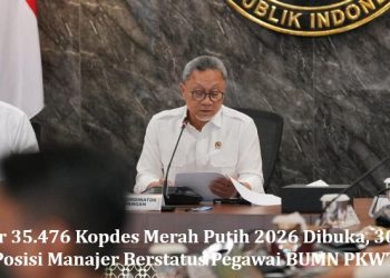 Loker 35.476 Kopdes Merah Putih 2026 Dibuka, 30.000 Posisi Manajer Berstatus Pegawai BUMN PKWT