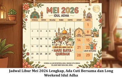 Jadwal Libur Mei 2026 Lengkap, Ada Cuti Bersama dan Long Weekend Idul Adha
